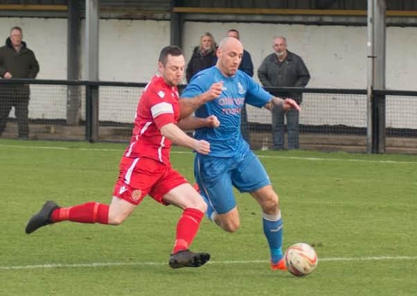 James Dean went close for Padiham in their defeat to AFC Liverpool