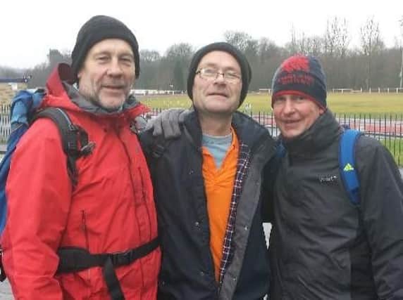 (From left to right) Ian Chapman, Andrew Pilkington, and Ryan Trueman will be undertaking the Bowland 100km Walk for Pendleside Hospice.