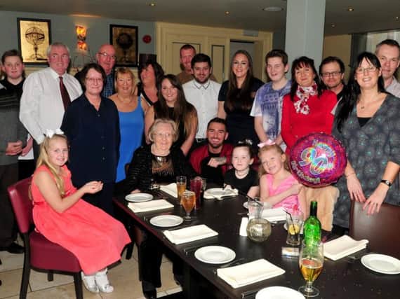 Former Burnley licensee Dora Pilling celebrates her 90th birthday surrounded by her family.