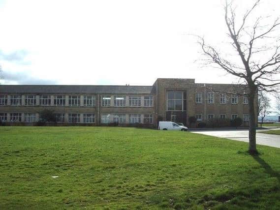 The former Habergham High School in Burnley, where seven fire engines were called to a blaze.