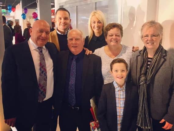 Saying farewell to Alan are (back, from left) Sales Director Adam Turner, HR Director Stacey Turner. (front, from left) Chorley Group Chairman Andrew Turner, Alan, Managing Director Pauline Turner, Finance Director Hilary Nicol and Addison Turner who is Adam's son.