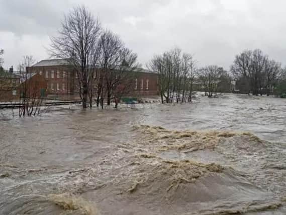 The River Calder burst its banks in Padiham, Boxing Day, 2015