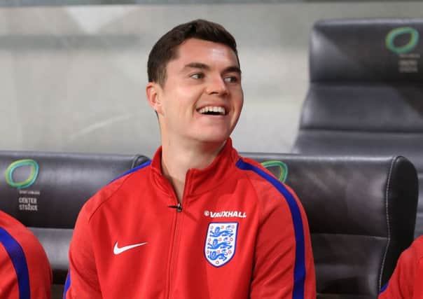 England's Michael Keane during the walkaround at Stadion Stozice, Ljubliana. PRESS ASSOCIATION Photo. Picture date: Monday October 10, 2016. See PA story SOCCER England. Photo credit should read: Mike Egerton/PA Wire. RESTRICTIONS: Use subject to FA restrictions. Editorial use only. Commercial use only with prior written consent of the FA. No editing except cropping. Call +44 (0)1158 447447 or see paphotos.com/info for full restrictions and further information.