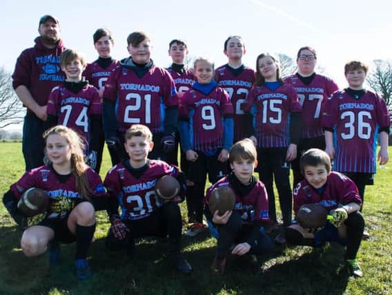 Some of the youngsters line up for Burnley Tornados