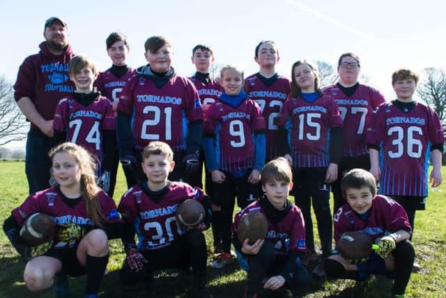 Some of the youngsters line up for Burnley Tornados