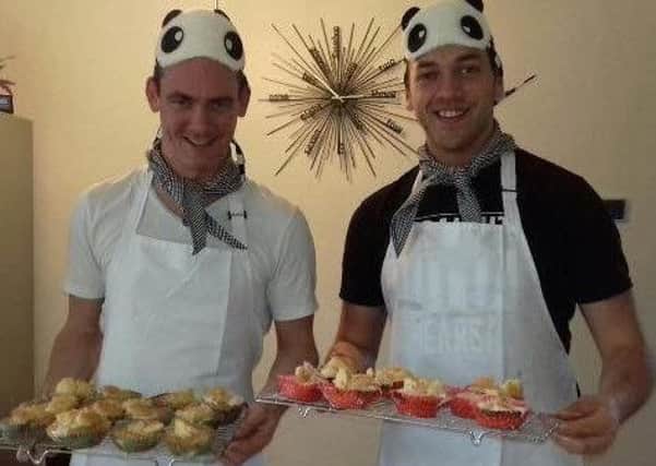 David and Josh with their freshly-baked buns