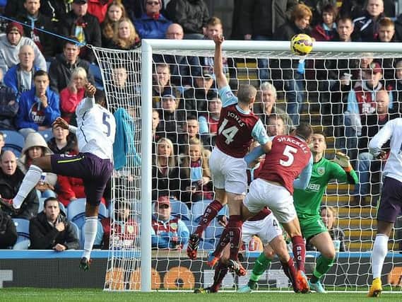 Romelu Lukaku scores against Burnley in 2014