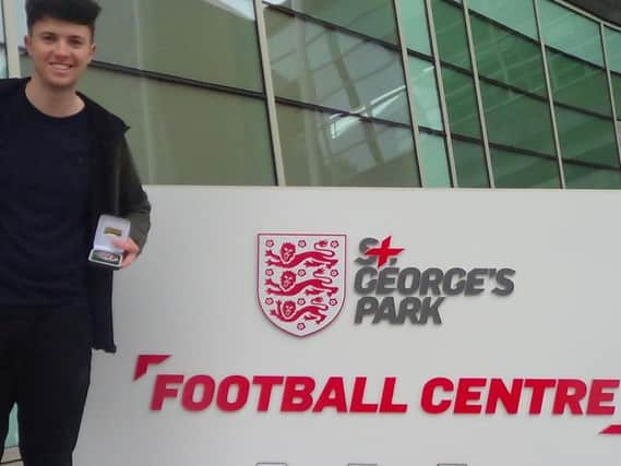Oli Robinson at St George's Park ahead of the FA Disability Cup Final. (photo credit: Cameron Deacon)