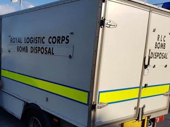 A Royal Logistics Corps bomb disposal unit was called out