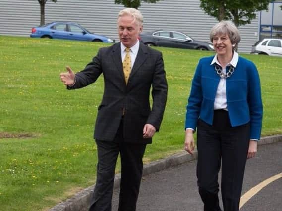 Conservative candidate for Hyndburn Kevin Horkin with Prime Minister Theresa May. (s)