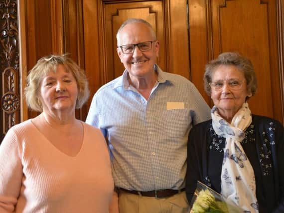 Burnley Twinning Association David Smith with Jean Stuttard (left) and Joyce Goldsworthy who are stepping down from their roles with the group.