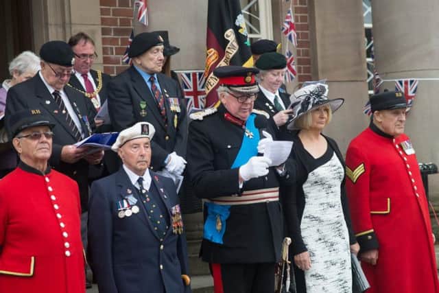 Lord Shuttleworth and ex servicemen and women at Padiham on Parade last year.