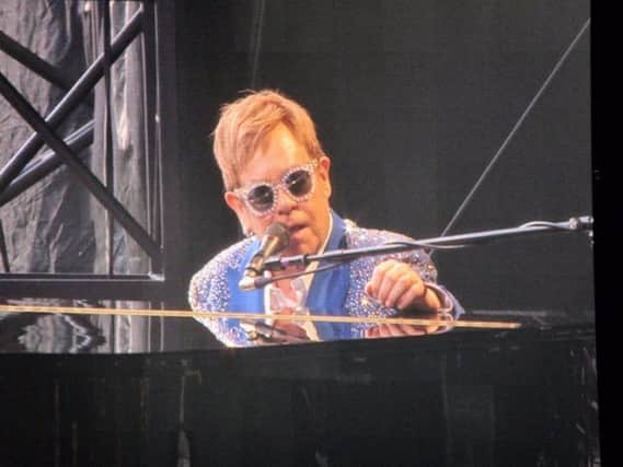 Elton John on stage in Blackburn as part of his Wonderful, Crazy Night tour.