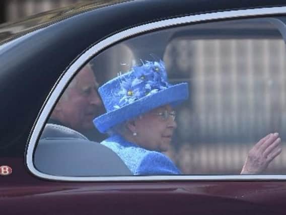 The Queen as she arrived at the Palace of Westminster.