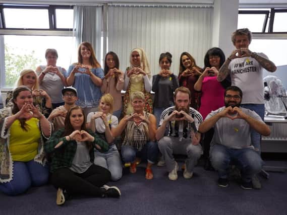 boohoo.com staff at their Yellow Day for the I love Manchester appeal