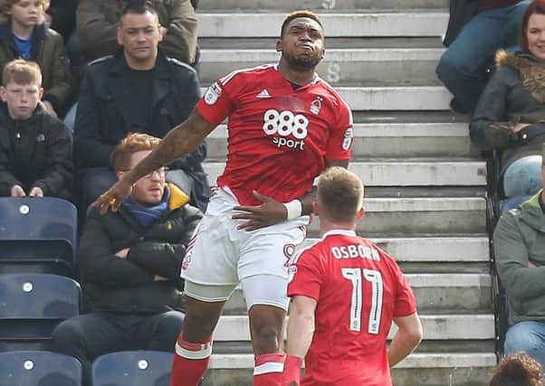 Clarets target Britt Assombalonga in action against Preston North End