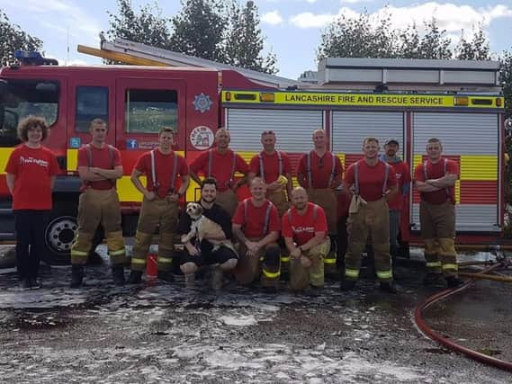 Firefighters from Colne get ready for their record breaking car wash for charity