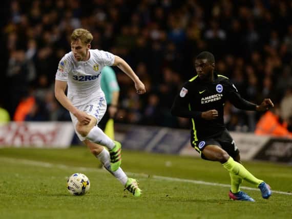 Charlie Taylor in action for Leeds United against Brighton