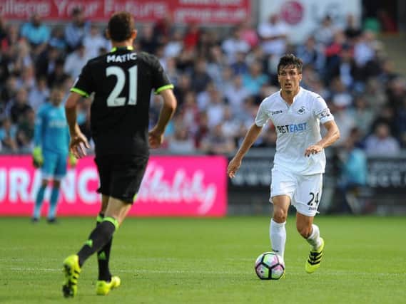 Jack Cork in action for Swansea CIty