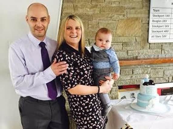 Pioneering couple Dan and Joanne Thompson, who are to host a family first aid awareness course in Burnley, with their son Leo.
