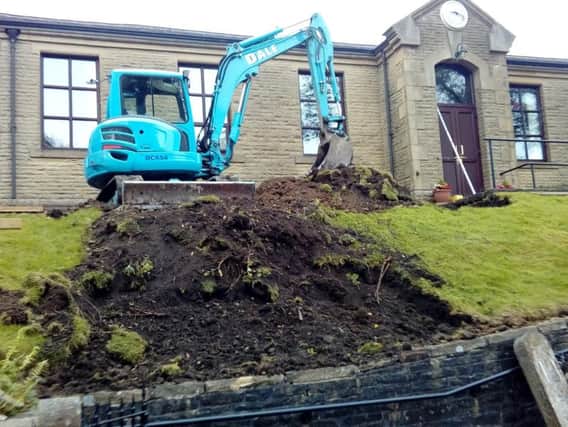 Work has begun on an extension to Mount Zion Church, Cliviger. (s)