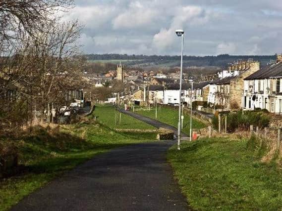 Padiham Greenway, with the town in the background, where five extra dog waste bins are to be erected in a bid to clampdown on dog fouling.