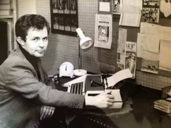 Peter at his typewriter when he first began writing scripts for Coronation Street.