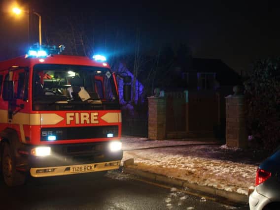 Firefighters raced to the scene after a car was set alight on the driveway of a house in Fence.