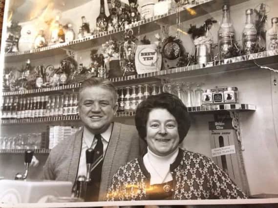 Former Woodtop Inn landlady, Margaret Marsden, who has died at the age of 89, with her husband Norman celebrating their first Christmas in the pub in 1969.