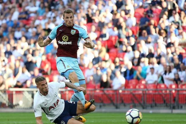 Chris Wood scored his first Burnley goal against Spurs at Wembley yesterday