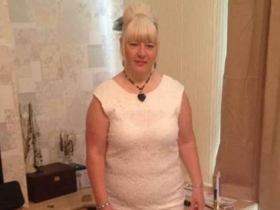 Julie Cowgill before she lost five stone.