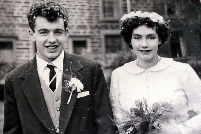 The wedding photograph of Norman and Maureen Sutcliffe, who will celebrate 60 years of marriage on Thursday, September 14th.