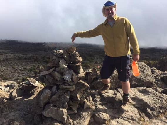 Andy White, halfway up Mount Kilimanjaro