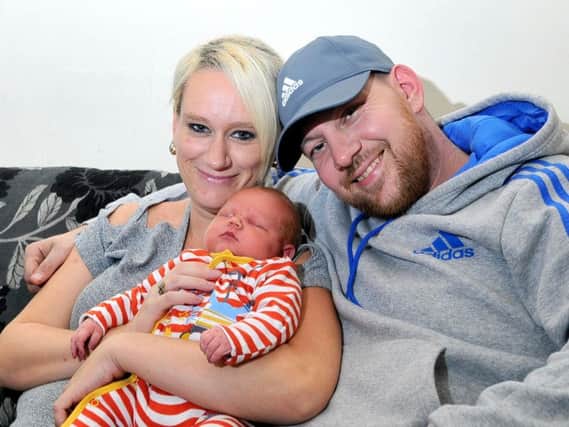 Theo Brown came into the world on September 6 weighing nearly twice the average of a newborn.PIC: SWNS