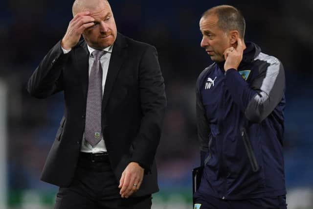 Sean Dyche and assistant Ian Woan following Tuesday night's defeat to Leeds United