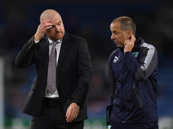 Sean Dyche and assistant Ian Woan following Tuesday night's defeat to Leeds United