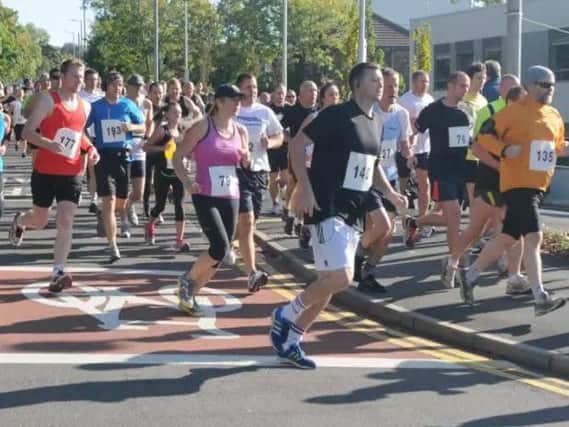 Some of the runners at last year's Burnley Fire Station charity 10k race.