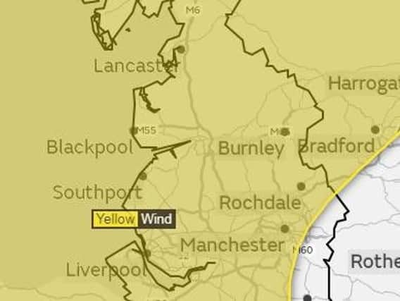 The high winds are predicted to affect the region until midnight on Monday October 16