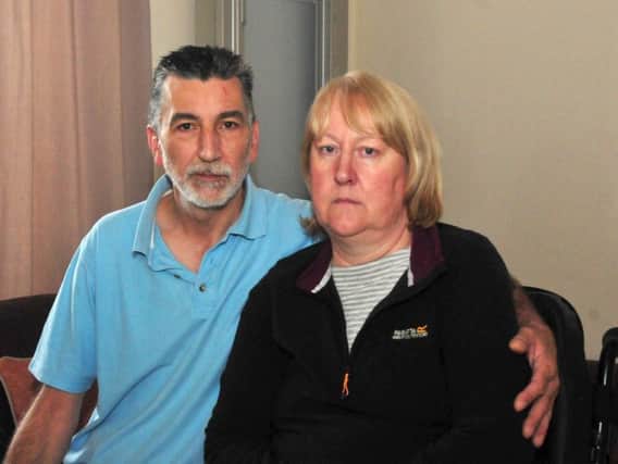 Tracy Geldart and her fiance, Mark Gornall, fear for their future after Tracy, who is confined to a wheelchair after an accident two years ago, had her care package cut.