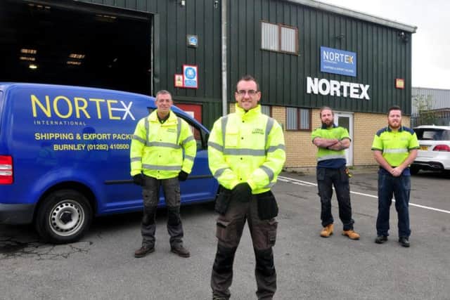 Nortex's Packing and Warehouse Manager, Craig Harrison (front), with colleagues (from left) Eddie Baines, Phillip Biggs, and Richard Sadler.
