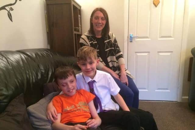 Tyler with his mum, Nicola and his best friend, Kellen Gerard.