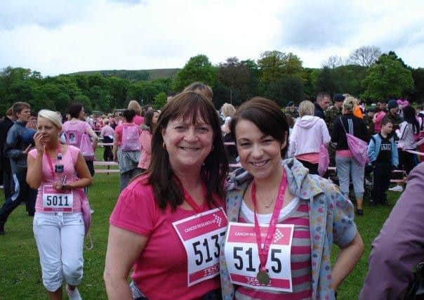 Jamie with her mum, Allison Wardell, at the Burnley 5k race five years ago.