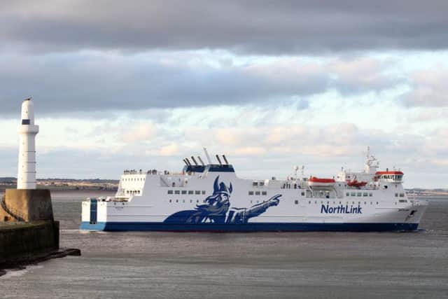 NorthLink Ferry with its impressive Magnus logo.