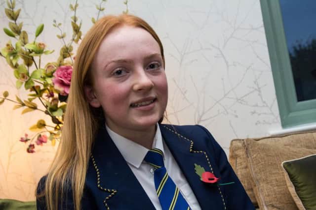 Brave teenager Lily Bradshaw, who was at home on her own when raiders broke into her house during the day.