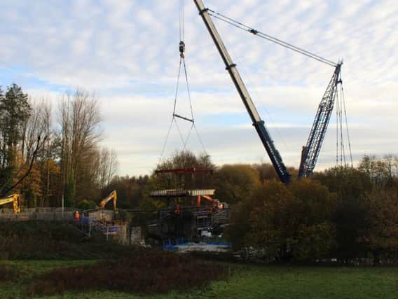 The near 100-year-old rail bridge next to Burnley Barracks is replaced