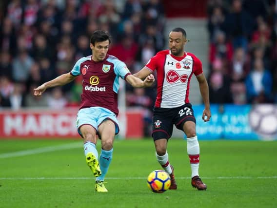 Jack Cork fends off Southampton's Nathan Redmond in the 1-0 Premier League win at St Mary's.