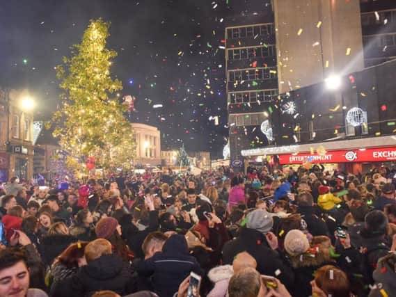Hundreds braved the cold weather to attend the annual Christmas lights switch on