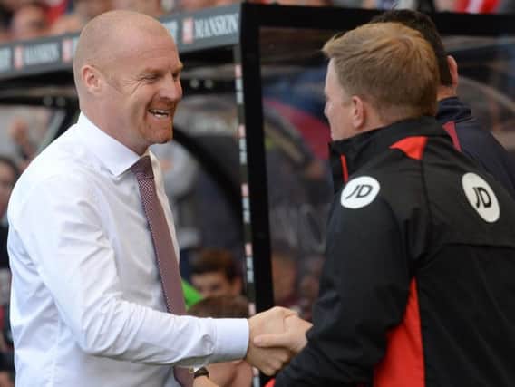Eddie Howe greets Sean Dyche last time out at the Vitality Stadium