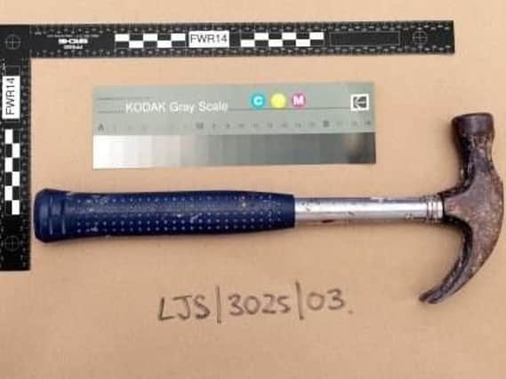 Police believe this hammer was used in the attack