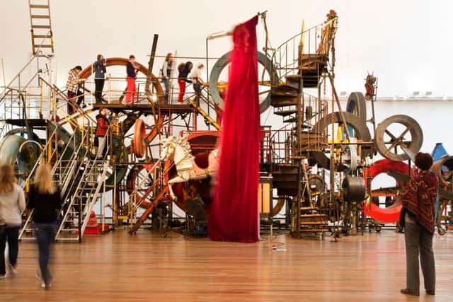 The sculpture Utopia was created by Jean Tinguely in 1987 and is one of the museums biggest attractions. Copyright Musuem Tinguely